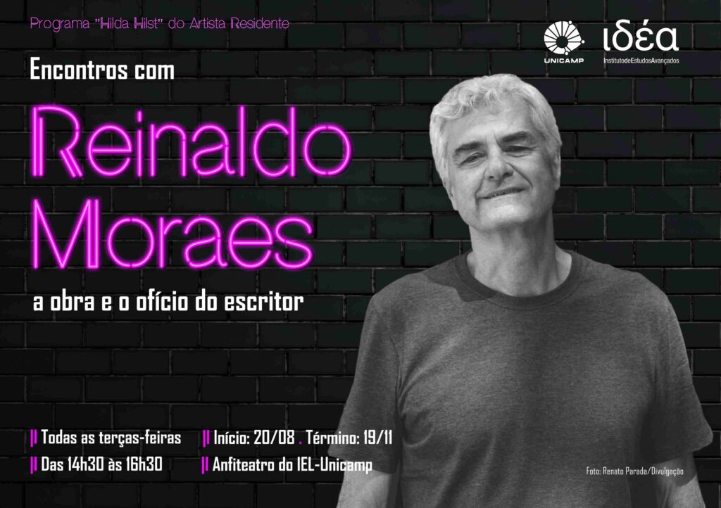 Escritor paulistano Reinaldo Moraes vai falar sobre a obra e o ofício do escritor