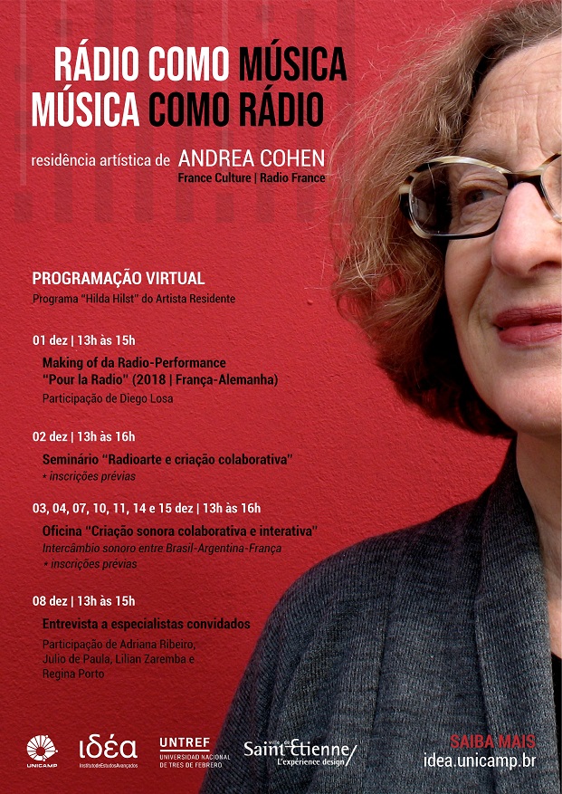 Programação da compositora, musicóloga e radioartista argentina Andrea Cohen no IdEA